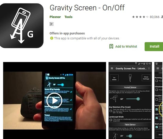Sử dụng ứng dụng Gravity Screen