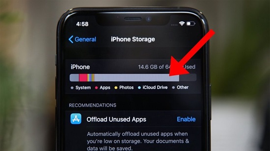 Kiểm tra dung lượng lưu trữ còn trống iPhone